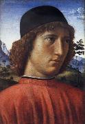 Domenico Ghirlandaio Portrait of a young man in red oil painting on canvas